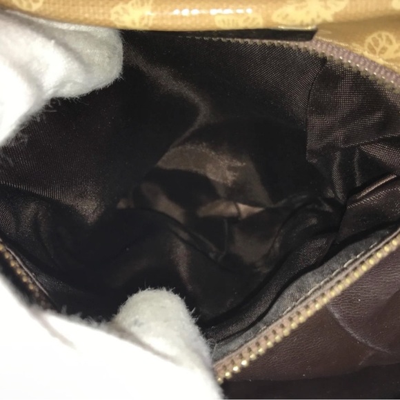 Collectors 70’s BOTTEGA VENETA Vinyl Crossbody Bag Gold Yellow Tan Leather 9x9x3 - Picture 13 of 14